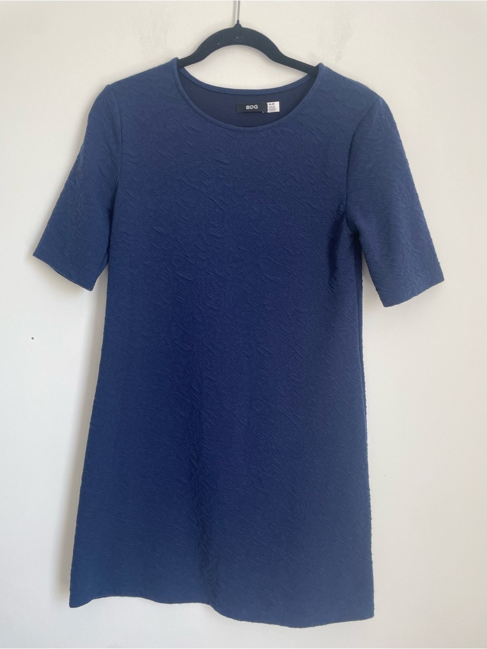 BDG Urban Outfitters Blue Textured Short Dress Size M Preppy Casual